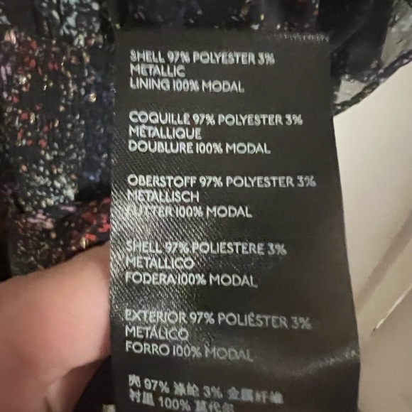 NWT Free People Anna Mini Chiffon Dress Colorful Metallic Open Back size XL - Picture 9 of 13